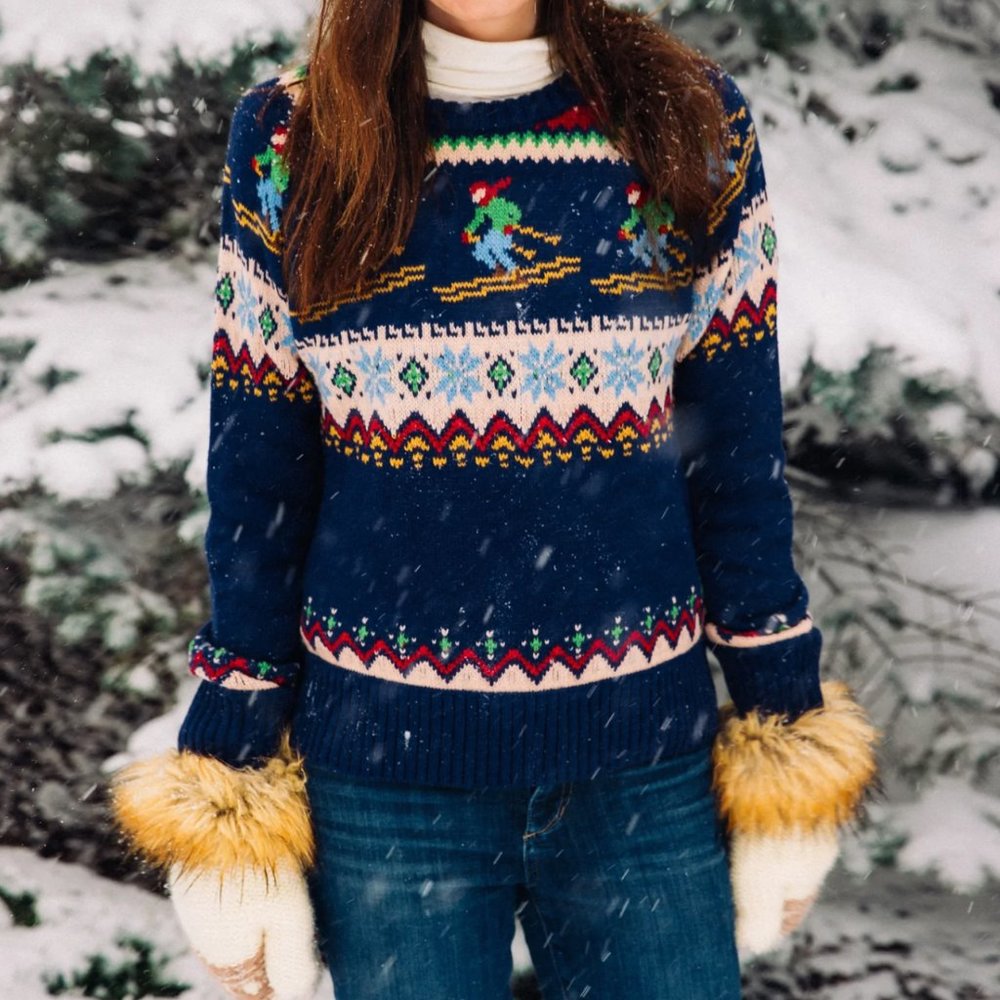 NWT Kiel James Patrick Hit the Slopes Cozy Cabin Sweater Unisex XS/Ladies Small